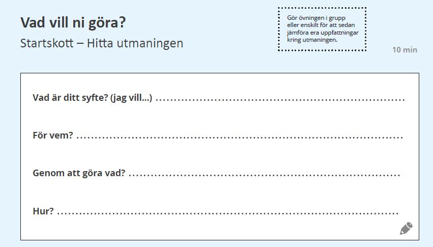 Välj en vanlig process i din verksamhet för vem var så specifik du kan.