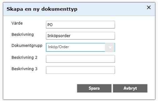 Om det ska vara samma dokumenttyper här som i ekonomisystemet, men integrationslösningen inte överför dessa, är det fältet ID som är avgörande och måste överensstämma med ekonomisystemet. 6.