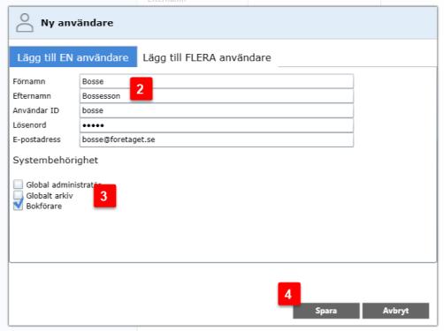 Användarinställningar Du kan även skapa nya användare och ändra eller avaktivera dessa genom att välja fliken Användarinställningar.