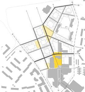 Karaktärsfulla stråk och gator, som till exempel den blåa och den gröna gatan, gör det lätt att hitta.