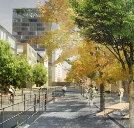 Omsorgsfullt utformade bottenvåningar ger en rik upplevelse i stadsmiljön. För ett levande och tryggt gaturum utformas byggnaderna med entréer/bostadsentréer mot gata.