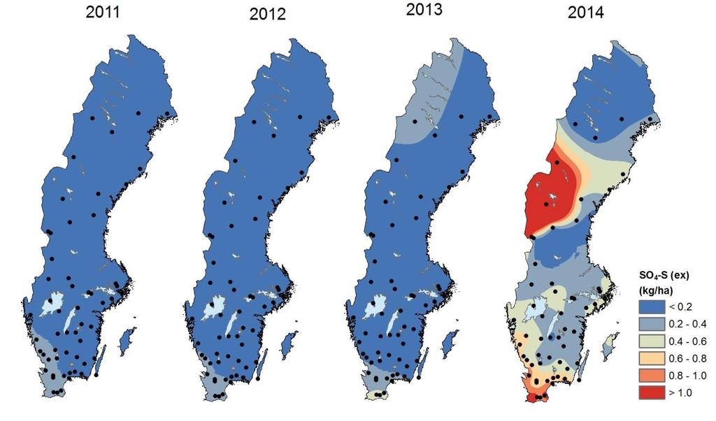 under oktober 2014: - krondropp (1,5-6 ggr ökning) och öppet fält (3,5 ggr ökning) -