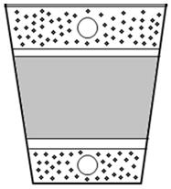 4 (5) Rita in infiltrationsytans placering i förhållande till befintlig marknivå på skissen nedan. (Avstånd till grundvatten ska vara minst 1 m) 1. Materialavskiljande skikt: 2.