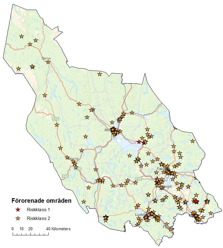 Påverkanstryck miljögifter Förorenade områden, s.k. MIFO-objekt.