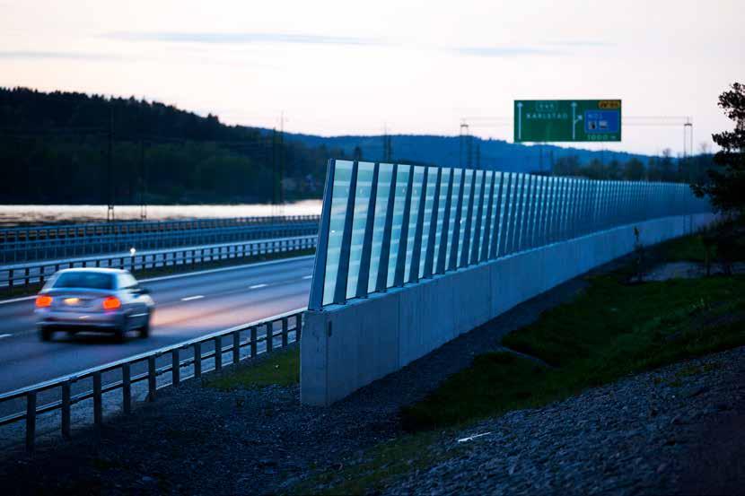 av bullerskärmar och fasadåtgärder, buller från höghastighetståg, buller från däck och hälsoeffekter till följd av vibrationer och stomljud.