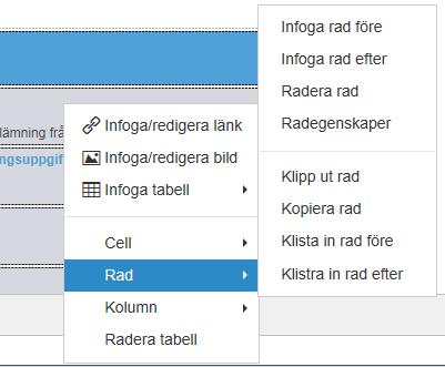 Men det kan hända att du behöver ändra vilka moment som finns med i kursöversikten. För att ändra i tabellen går du in i redigeringsläge. Datumen ändrar du genom att klicka i rutan och skriva ny text.