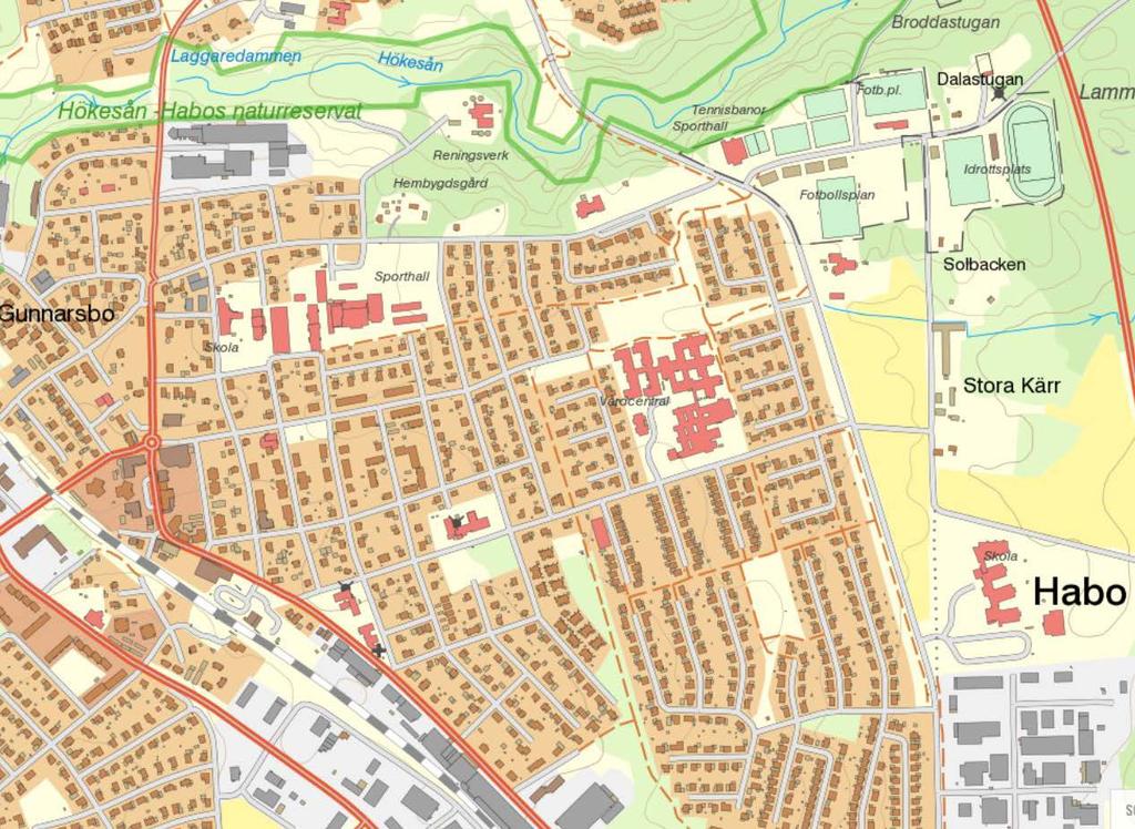 Området Markanvisningsområdet är beläget cirka 1 kilometer nordost om Habo centrum.