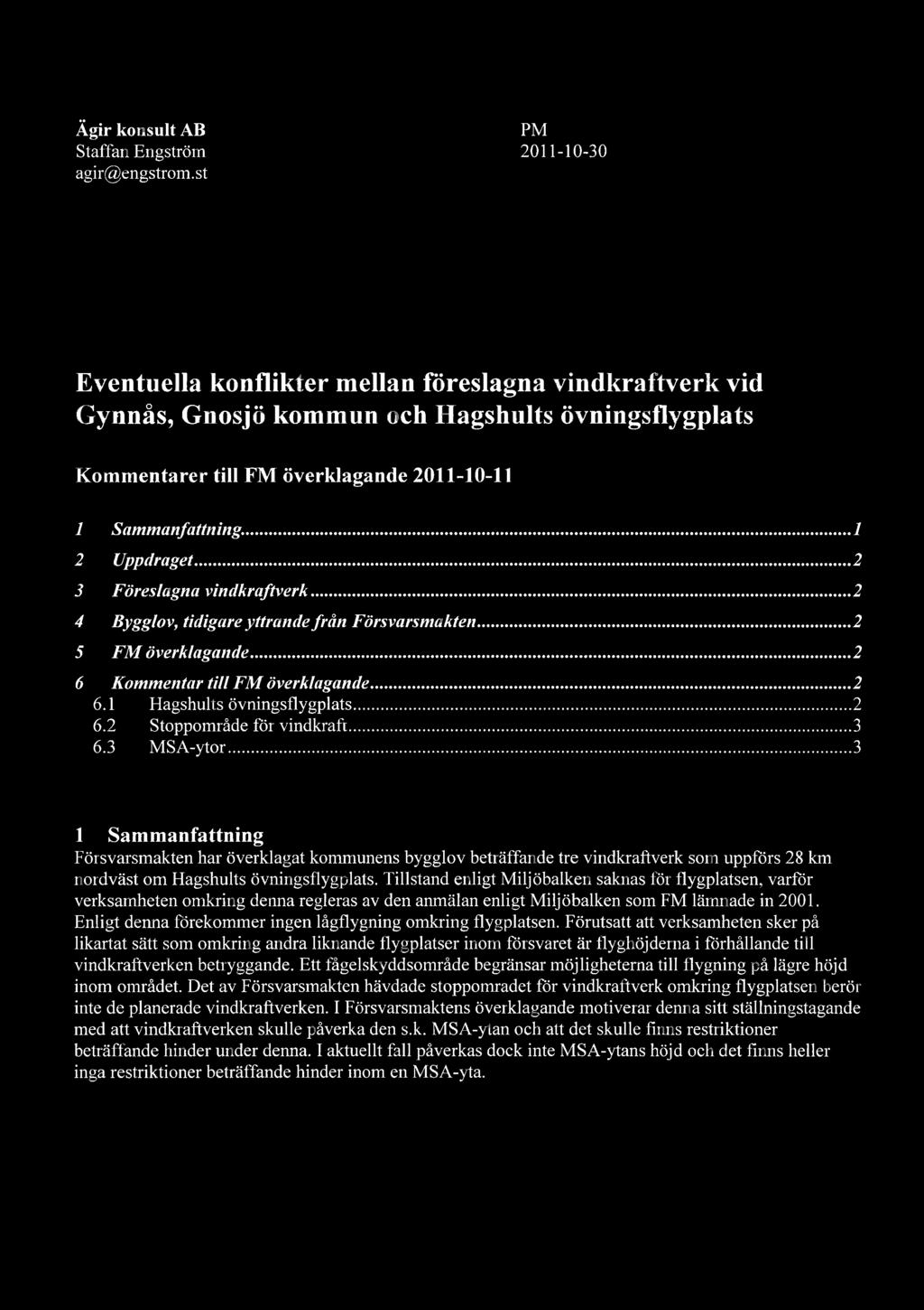 BILAGA 28 gir konsult AB PM Staffan Engstrm 2011-10-30 agir@engstrom.
