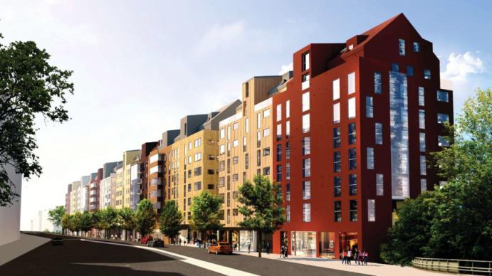 bostadsrättslägenheter Första projektet i omvandlingen av Solnavägen till stadsgata