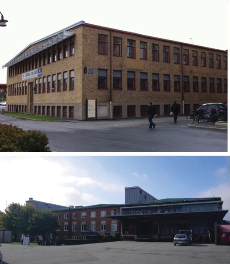 Uppfördes efter ritningar av FO Petersson som konfektionsfabrik 1942 för AB Carma. I bottenvåningen fanns pressrum och personalutrymmen.