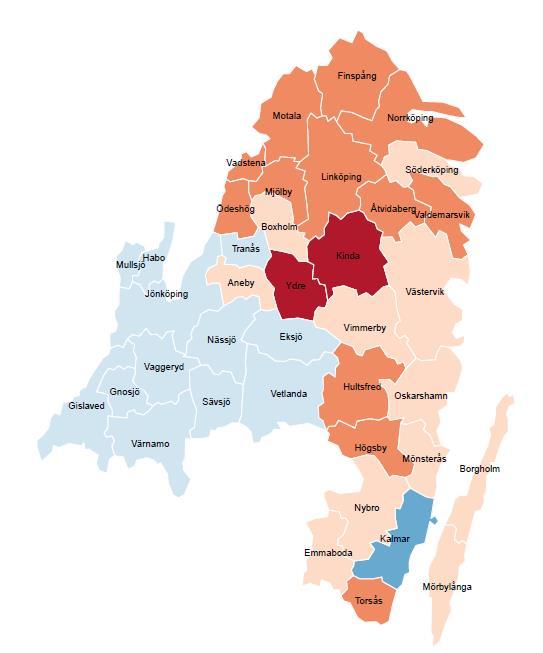 som har fått inbjudan i tid (vänstra delen) och deltagande efter inbjudan