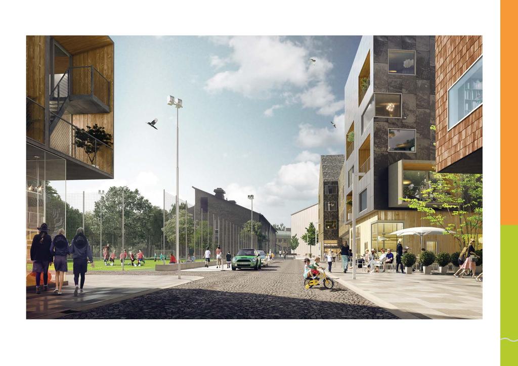 271 PROGRAM FÖR PLANIAOMRÅDET VÄSTRA SICKLAÖN, NACKA KOMMUN PROGRAMFÖRSLAGET Illustrationen visar ny gata med