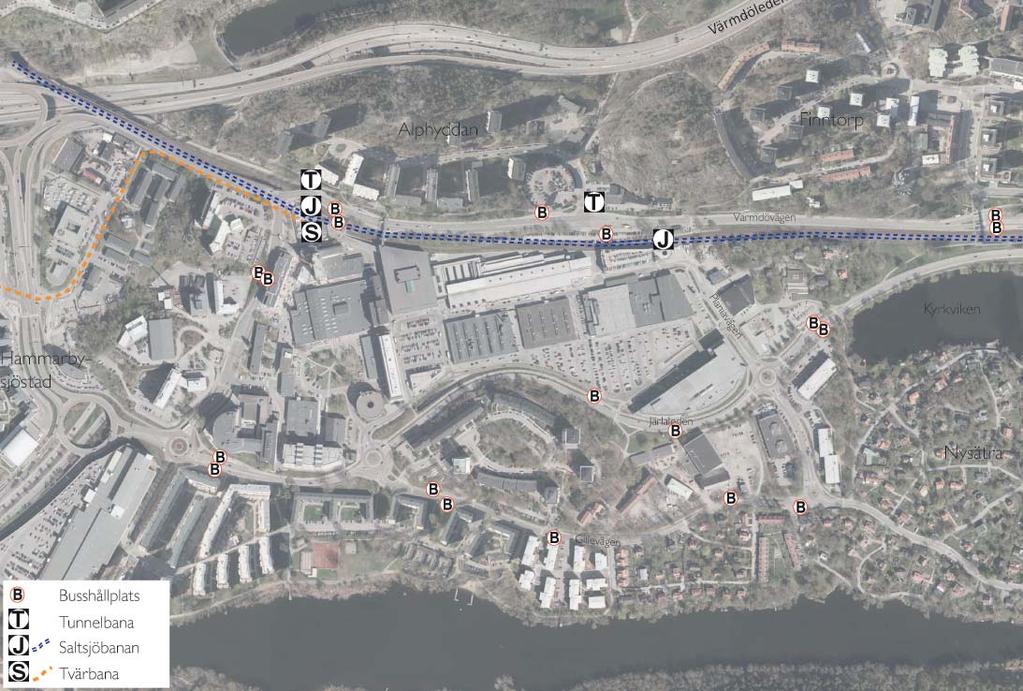 277 Kollektivtrafi k I Sickla blir den framtida kollekivtrafikförsöjningen mycket god.