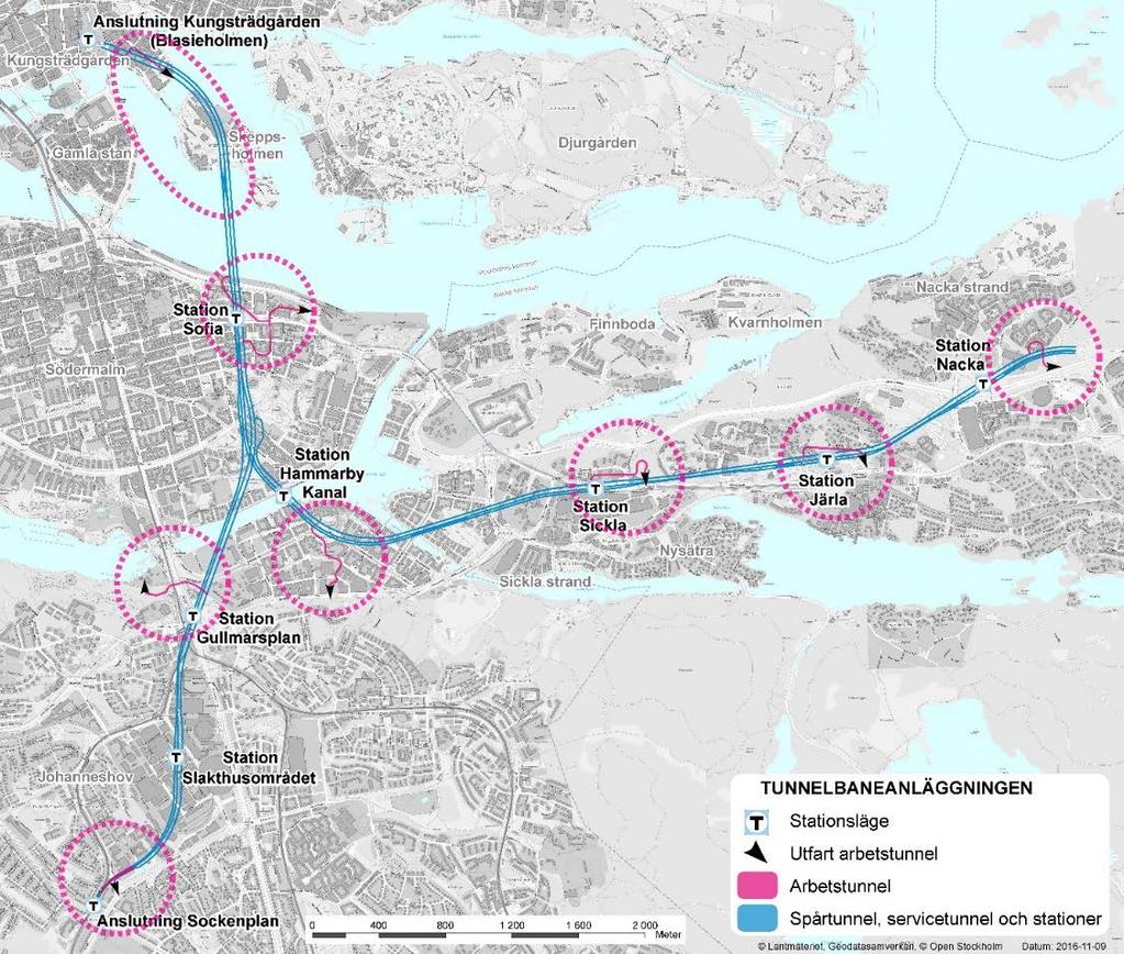 4 (7) Spår- och servicetunnel Kungsträdgården.
