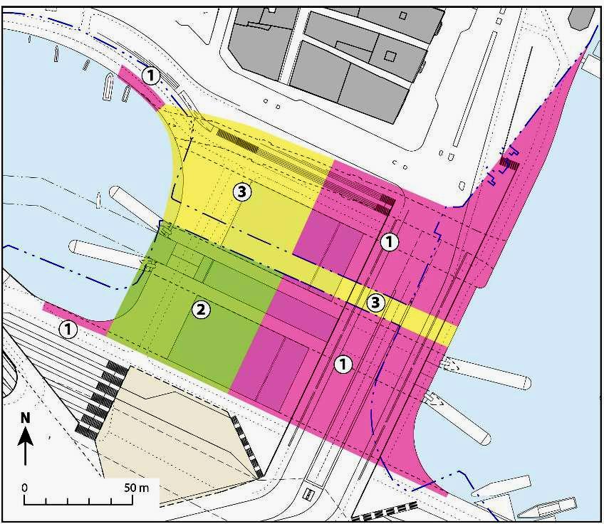 Skede 2 avser den sydvästra delen: Vägtrafiken flyttas till nya vägbron på näsets östra sida. Befintlig sluss är i drift.