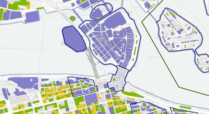 byggelsen utgör centrala delar av riksintresset, men det omfattar även fornlämningar.