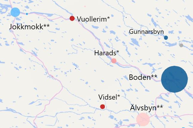 45 (91) Tabellen visar e-handelsförsäljningen av receptförskrivna läkemedel i de fyra postorterna och jämför den med e-handelsförsäljningen och även den totala försäljningen av receptförskrivna