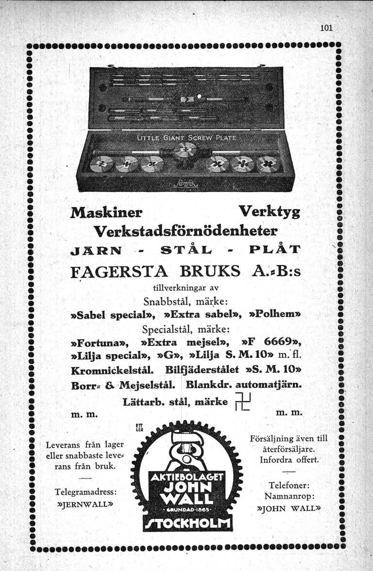 ,.' I. ' ' ': '. \, I ' t.',,..,e,. '..,.1 '. "I,..' ': Maskiner Verktyg ': e' : Verkstadsförnödenheter :;, j BRUKS A~==B:s ': tillverkningar av,.