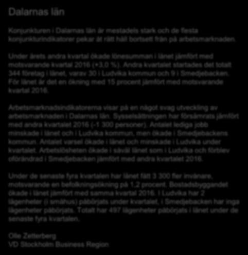 Inom ramen för partnerskapet Stockholm Business Alliance 55 kommuner i Stockholmsregionen görs motsvarande rapport för regionens åtta län samt en gemensam för länen tillsammans.