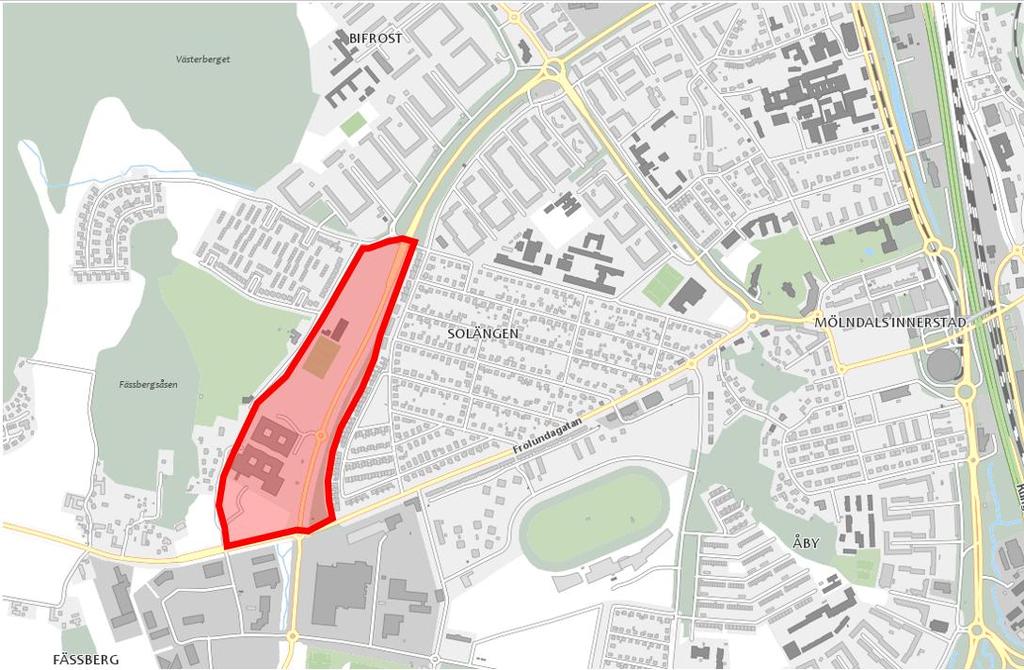 Inledning 5 (42) Stadsbyggnadsförvaltningen i Mölndals stad är i uppstarten av ett detaljplanarbete för blandstad inom Växthuset 1 och 2 i västra Mölndal.