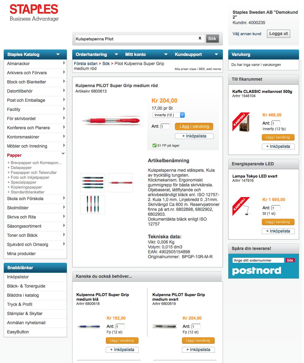 Sökfunktioner hur man hittar en vara I Staples Netshop finns flera olika sätt att söka efter önskad vara. Här visar vi hur enkelt det är.