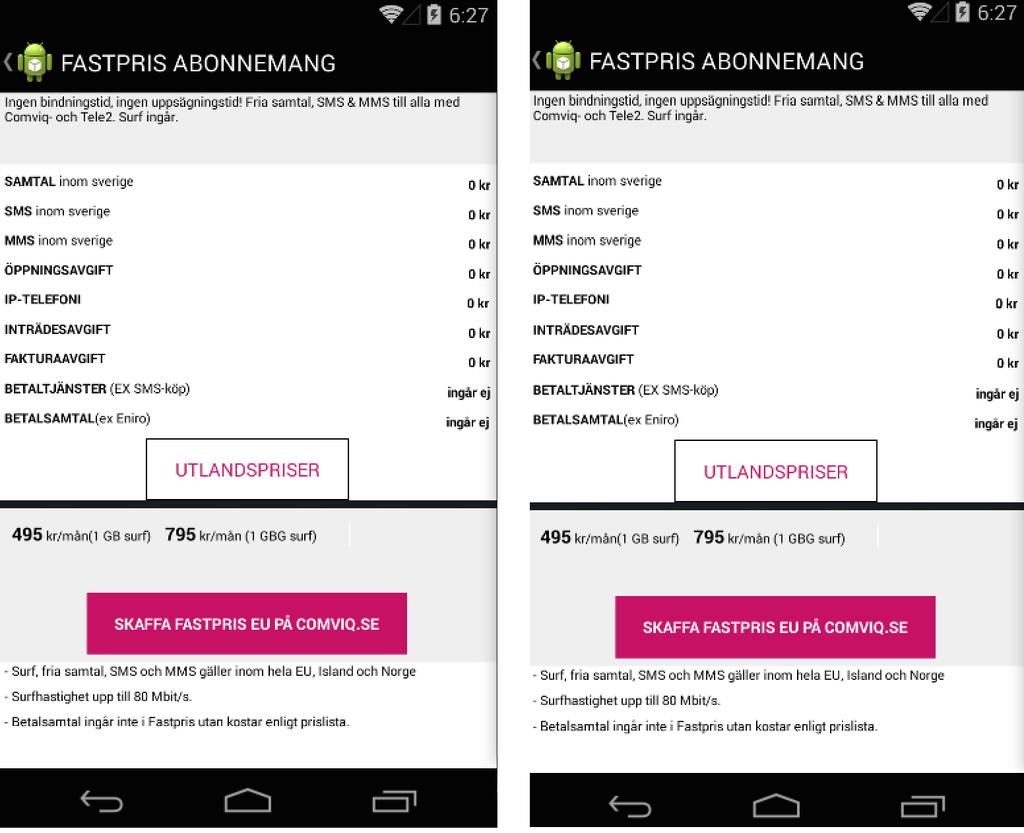 7.3.3 Orginalapplikationen migrerad till Android