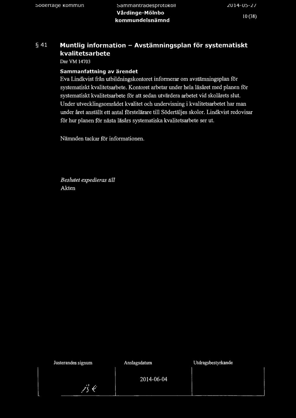 ~oaerraije Kommun ~ammantraaesprotoko Vårdinge-Mönbo LU14-U~-.
