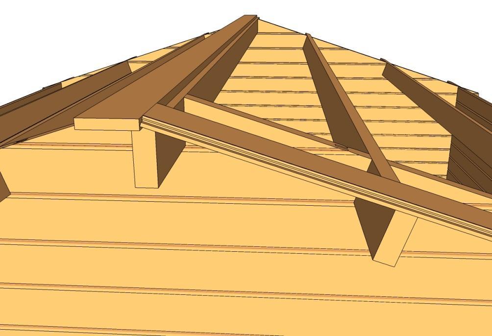 Ett tips när man spikar taket är att ta en takfotsbräda och fästa den med ena