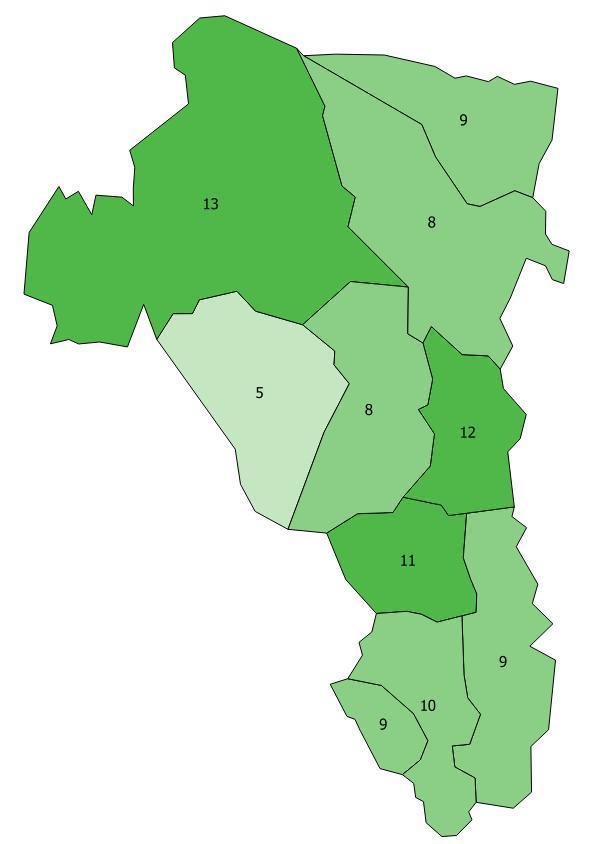 Män Gävleborgs län 9 % Riket 9 % Kvinnor Gävleborgs län 11 %