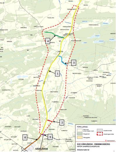 E20, Vårgårda Vara, delen Vårgårda Ribbingsberg 2016-11-03 Tekniskt PM Trafikanalys 3. Trafikflöden, ÅDT Trafikflöden hämtas från Trafikverkets mätningar och avser Årsdygnstrafik (ÅDT).