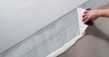 PVC CascoProff GP Snabbhärdande golv- och vägglim. För plastmattor med eller utan baksidesbeläggning, väggmaterial med ett PVC- skikt tjockare än 0,6 mm samt vissa linoleum och heltäckningsmattor.
