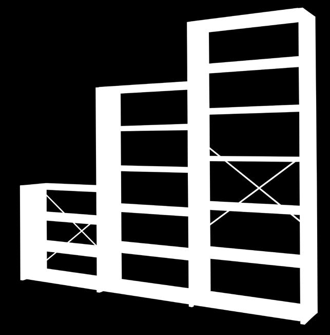 Hyllsystem - sluten lackad Hyllsystem - sluten lackad Hyllsystem i lackad utförande. Finns i tre höjder, tre längder och fem djup.