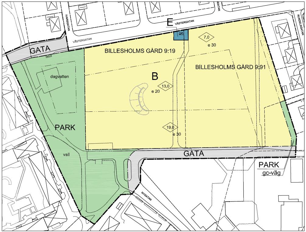 9 (40) 2016 började Samhällsbyggnadsförvaltningen planera för en återexploatering av området och presenterade tankarna för marknaden vilket har resulterat i skisser på hela eller delar av området