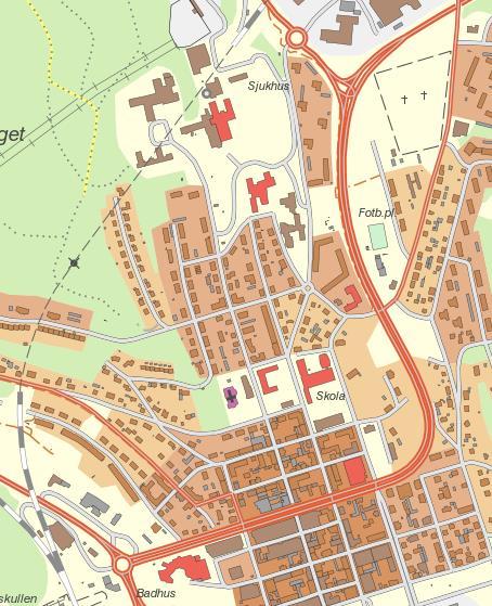 4(22) Sträcka för dammbindning Mätstationens läge Figur 3: Karta över centrala Örnsköldsvik med markering av sträcka där dammbindning utförs och mätstationens läge.