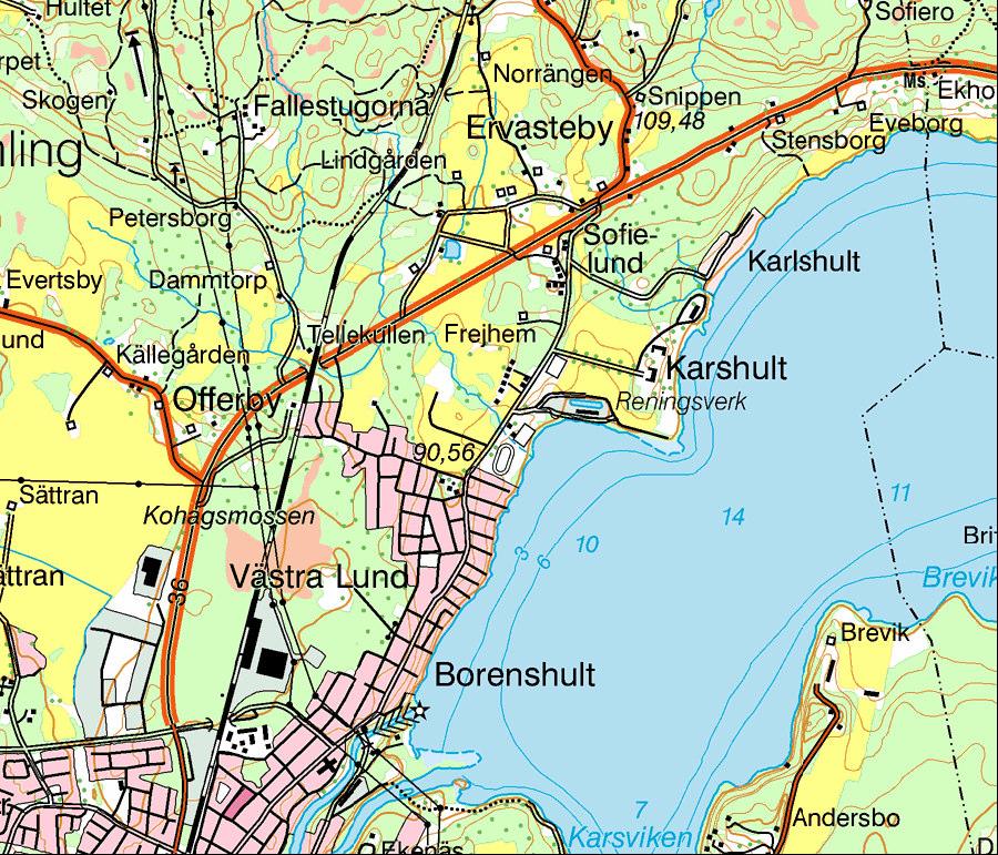 Studerade vägobjekt Under de sista 5 åren av 1990-talet rapporterades 72 stycken trafikolyckor på den aktuella vägsträckan.