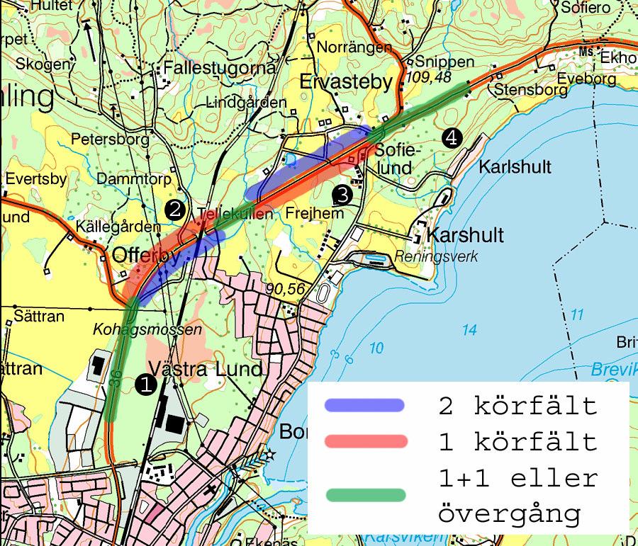 De skiljer sig från varandra i hur omfattande del av sträckan som är 1+1.