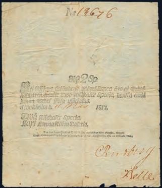 Obligation 1716 på 100 riksdaler. Se SS sid 126-28, där betecknad XR.