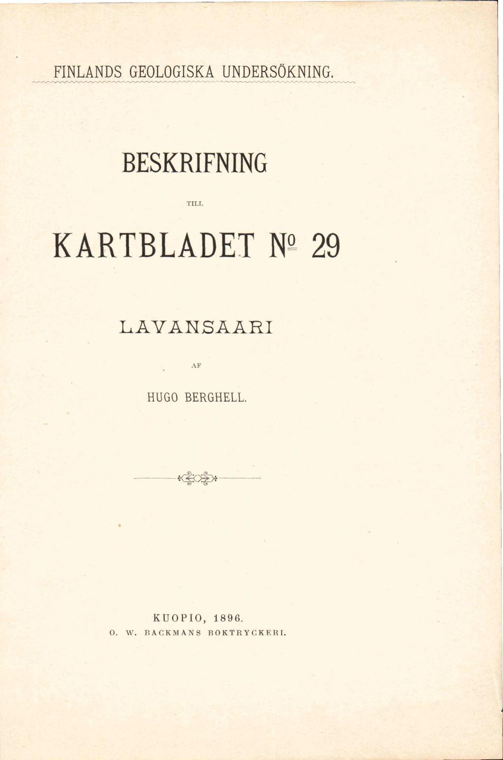 FINLANDS GEOLOGISKA UNDERSÖKNING.