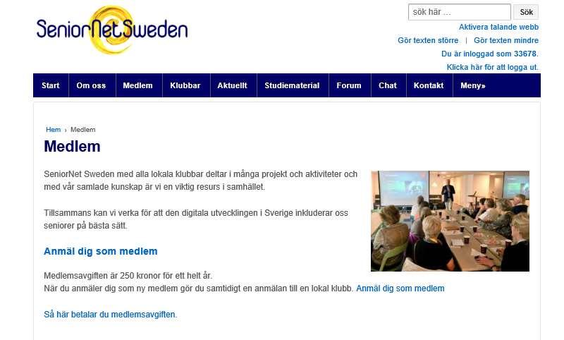 På menyraden väljer du Medlem Långt ner finns Medlemskort och min