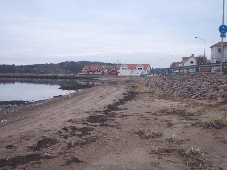 Strax söder om allmänna vägen finns ytterligare en strandremsa och en innanförliggande gräsyta.
