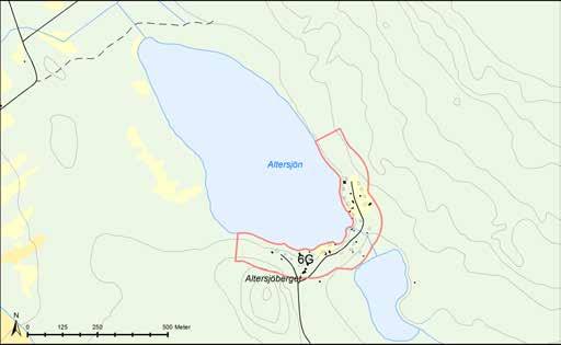 Område 6G Altersjön Växt- och djurliv samt naturmiljö Område 6G består av en moränsluttning ned mot Altersjön.