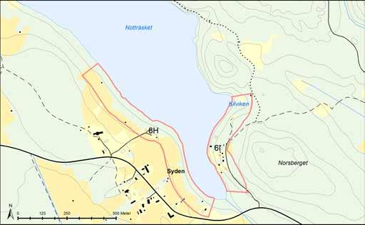 Område 6H Syden/ Notträsket A och 6I Syden/ Notträsket B Växt- och djurliv samt naturmiljö LIS-område 6H utgörs av den flacka västsluttningen av Notträsket. Marken är siltig.