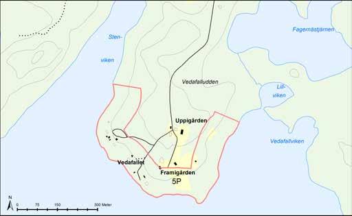 Område 5P Vedafallet Växt- och djurliv samt naturmiljö LIS-område 5P utgörs av moränudden Vedafalludden som sluttar relativt brant ned i Degerselet. Västra delen domineras av barrskog.
