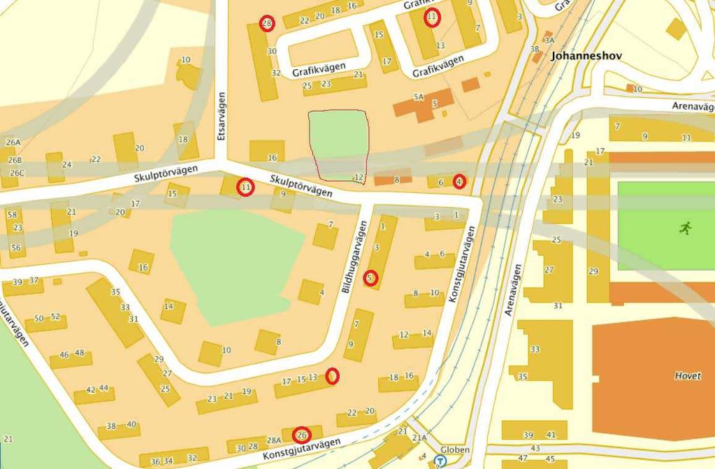 Länsstyrelsen har i sitt samrådsyttrande för detaljplanen för kv Bysten nämnt att det ev kan finnas risk för klorerade lösningsmedel från närliggande kemtvättar/grafisk industri, se bilaga 1.