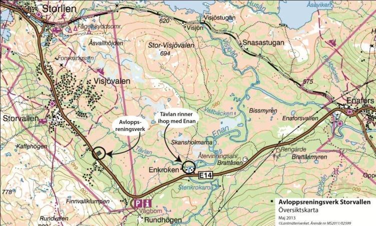 Figur 1 Översiktskarta alternativa utsläppspunkter.