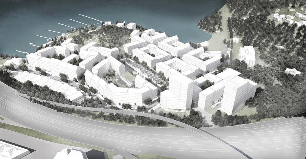 De centrala kvarteren 6 och 7 föreslås få områdets mest regelbundna och lugna utformning, med de enklaste och renaste planformerna och en återhållsam variation i höjd.
