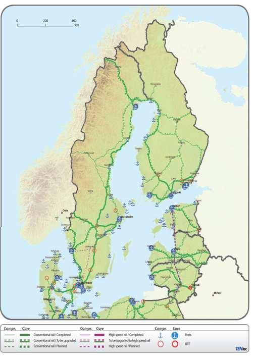 och flygplatser för persontrafik Källa: TEN-T 2012