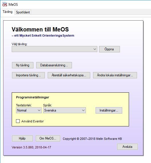 Göra tävlingen tillgänglig på GOF92 Starta MeOS även på GOF92.