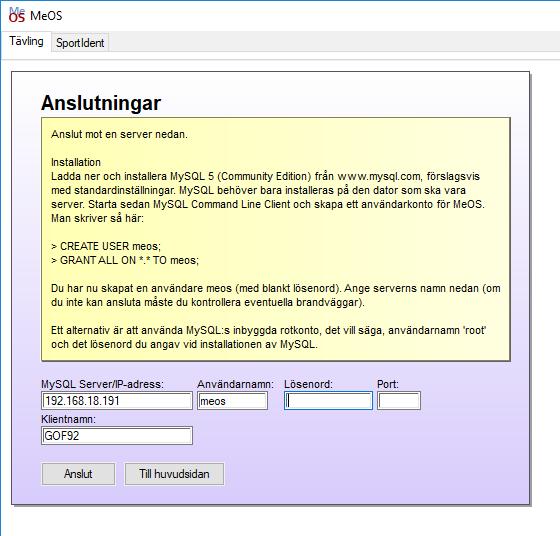 Där ska fälten vara förifyllda enligt: IP-adress: 192.168.18.