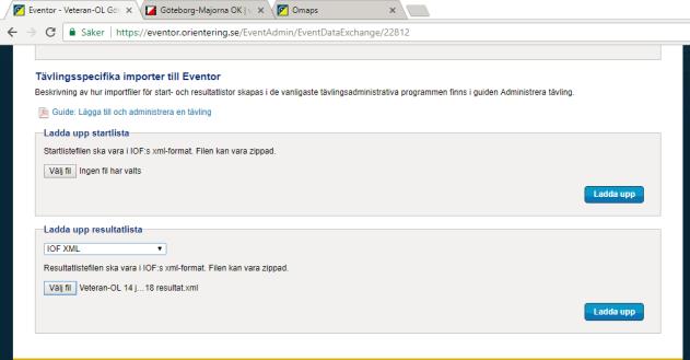 Registrering av tävlingsresultatet i Eventor När tävlingen är klar och alla korrigeringar som eventuellt behöver göras är klara, ska en resultatfil till Eventor tas ut.